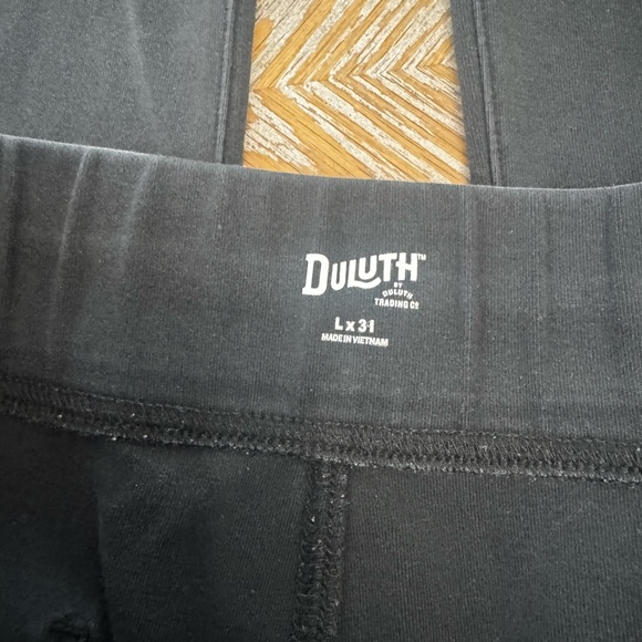 Duluth Trading Co Black Pants Sz LX31  Straight Leg pull on pockets Waist 34” - Picture 2 of 7